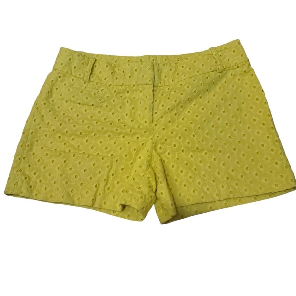 LOFT Lemon Yellow Eyelet Shorts